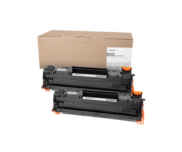 Картридж HP 83A CF283A Black LJ Pro M125/M126/M127/M128/M201/M225, 2 x 1500 стор PrintPro Dual Pack (PP-H283DP), фото №1