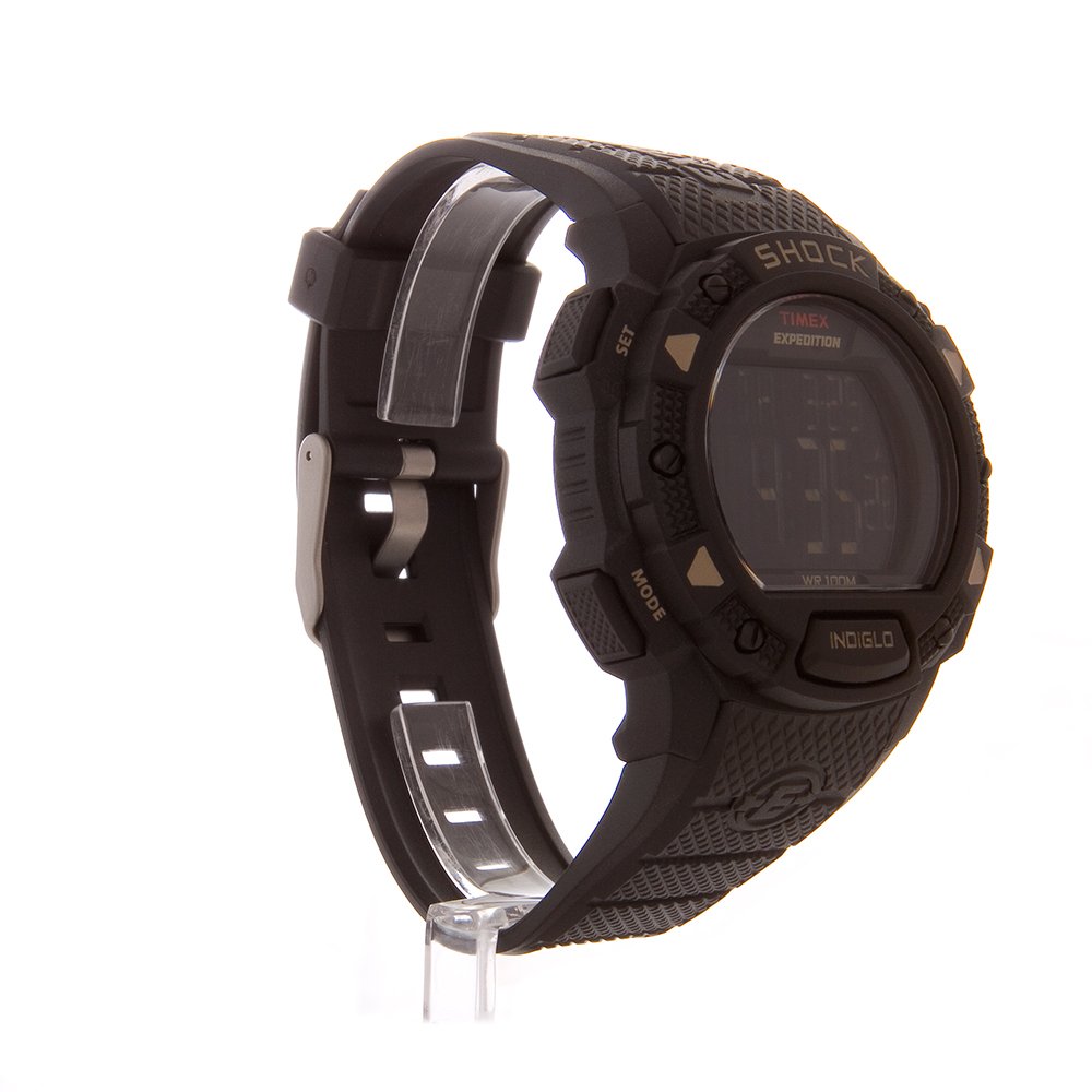 Чоловічий годинник Timex Expedition Shock CAT T49896, чорний циферблат, чорний гумовий ремінець, фото №5