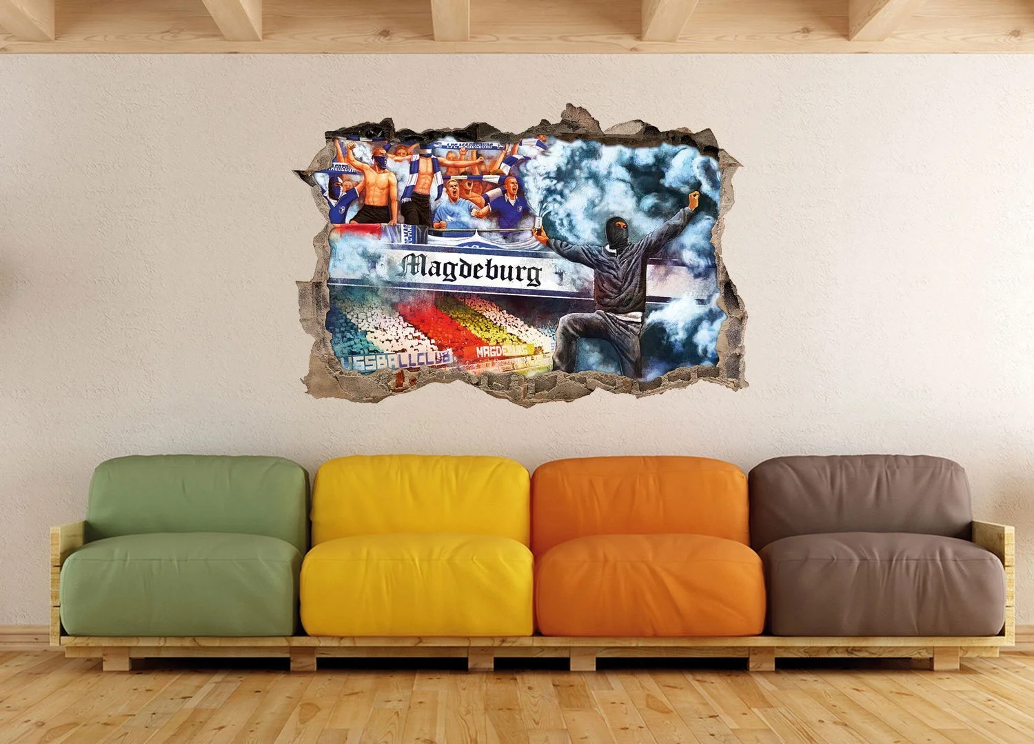 Настенная наклейка Ultras Magdeburg Collage 3D 92 x 62 см, фото №3 Настенная наклейка Ultras Magdeburg Collage 3D 92 x 62 см, фото №3