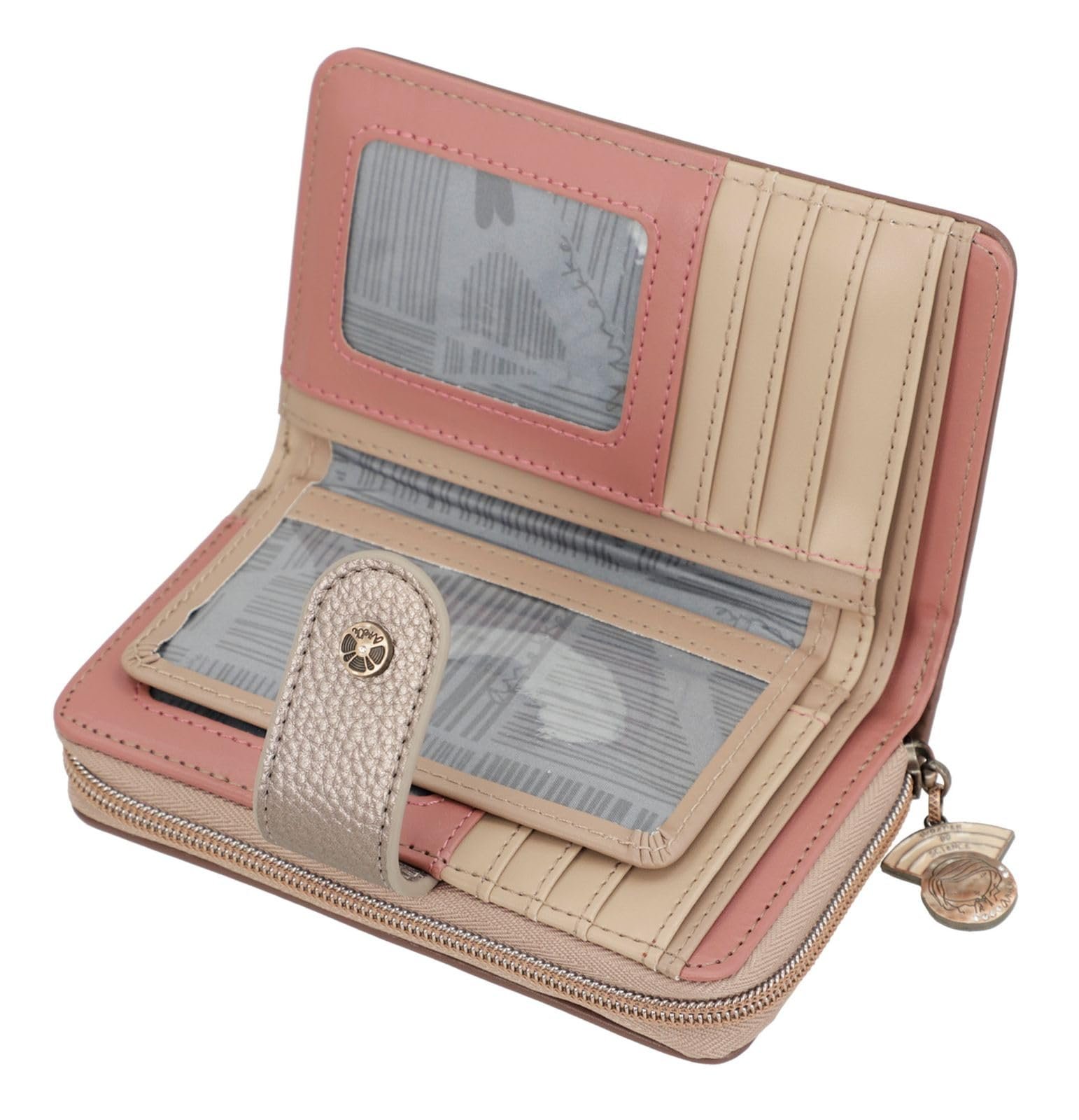 Кошелек Anekke Compact с молнией Stars Мелкие кожаные изделия из синтетической кожи Держатель для карт и кошелек 15 x 10 x 3 см Бежевый, фото №2