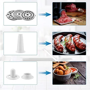 Мясорубка электрическая 2000 Вт 3 диска насадки для колбас кеббе и печенья 4-в-1 synthetic.ua - Фото 1