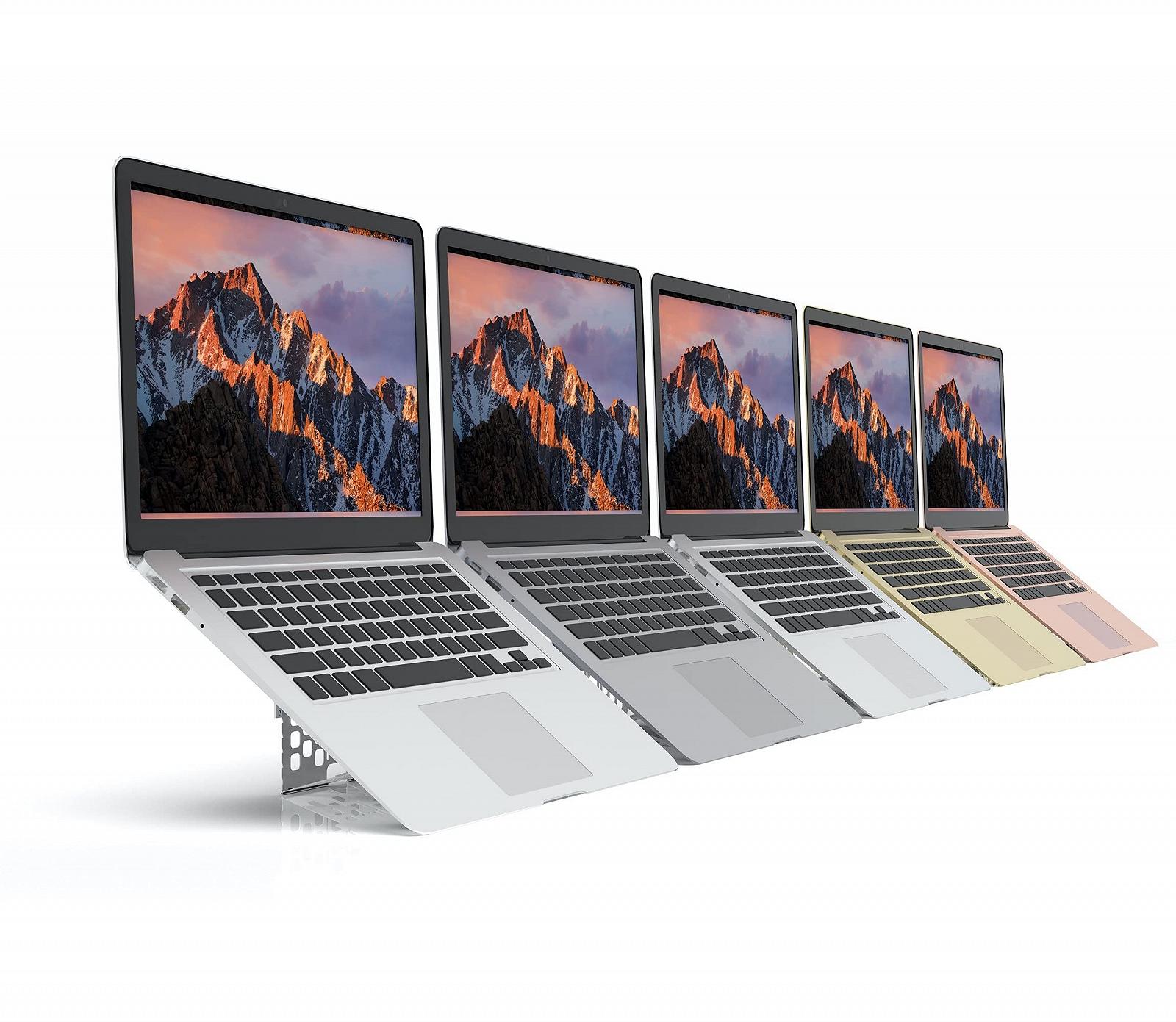 Підставка для MacBook надтонка,для ноутбука, Тонка портативна ергономічна вентильована підставка, 6 регульованих висот від 5,3 см до 9,1 см, Сумісна з ноутбуками до 18", (Space Grey), фото №6