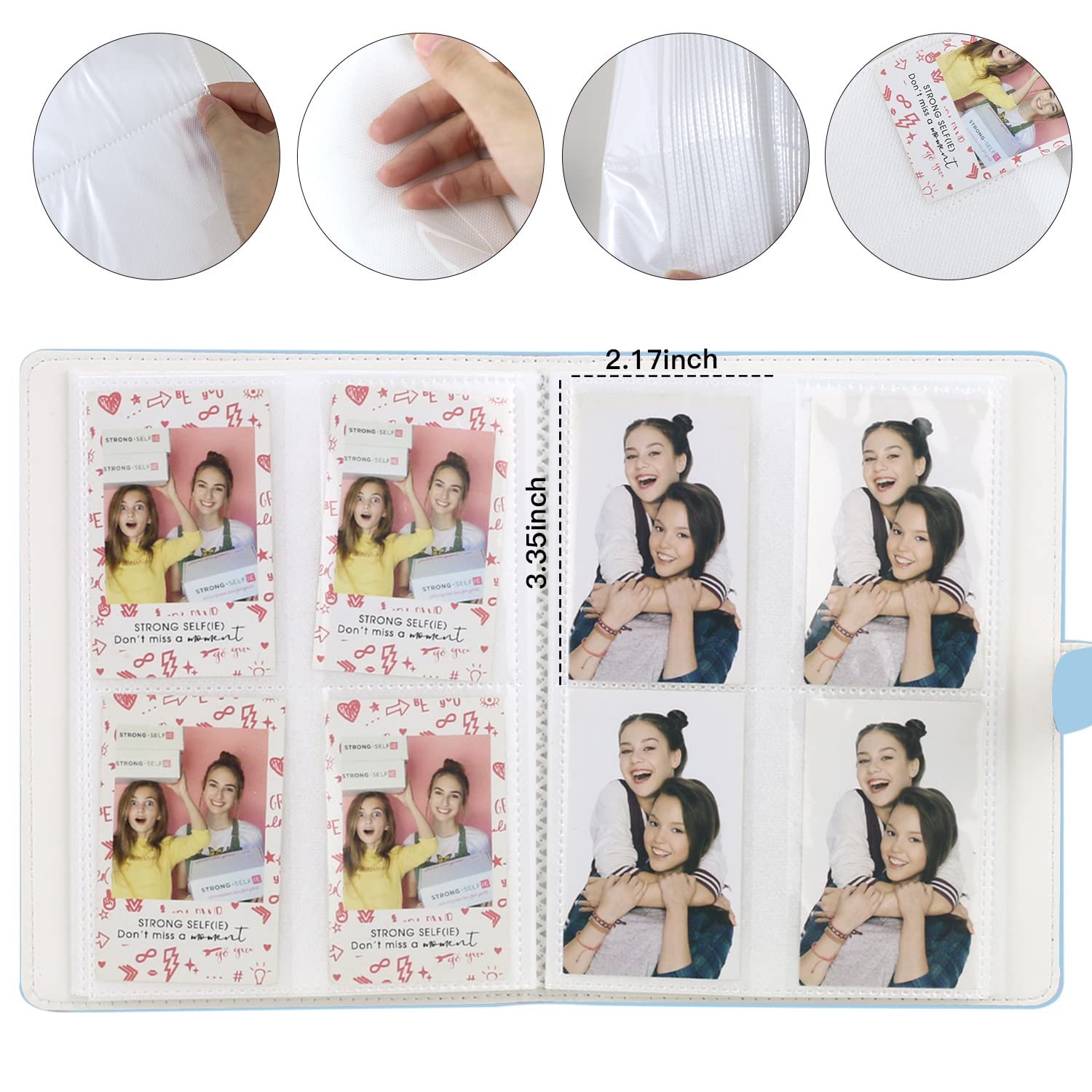 Фотоальбом Phoebe 256 Bag PU Heart Braid Blue, фото №4