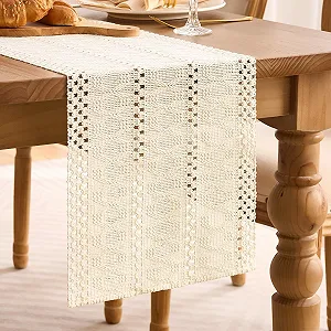 Купити Ранер для столу Boho Macrame 30 x 140 см Бавовна/Льон Бежевий - Фото 1 Ранер для столу Boho Macrame 30 x 140 см Бавовна/Льон Бежевий - Фото 1