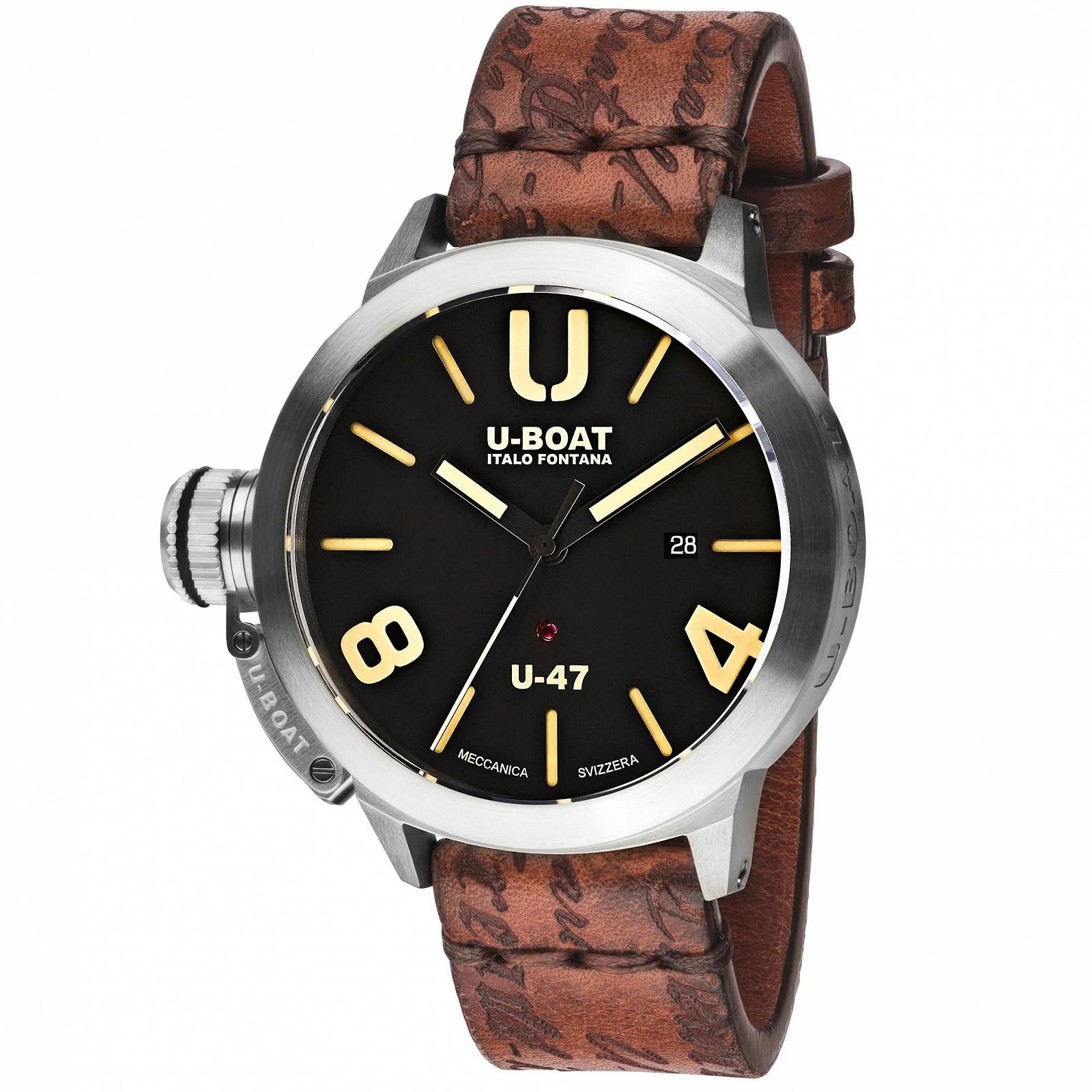 Часы U-Boat Classico Automatic, нержавеющая сталь 316L, 47 мм, черный, 8105, фото №1
