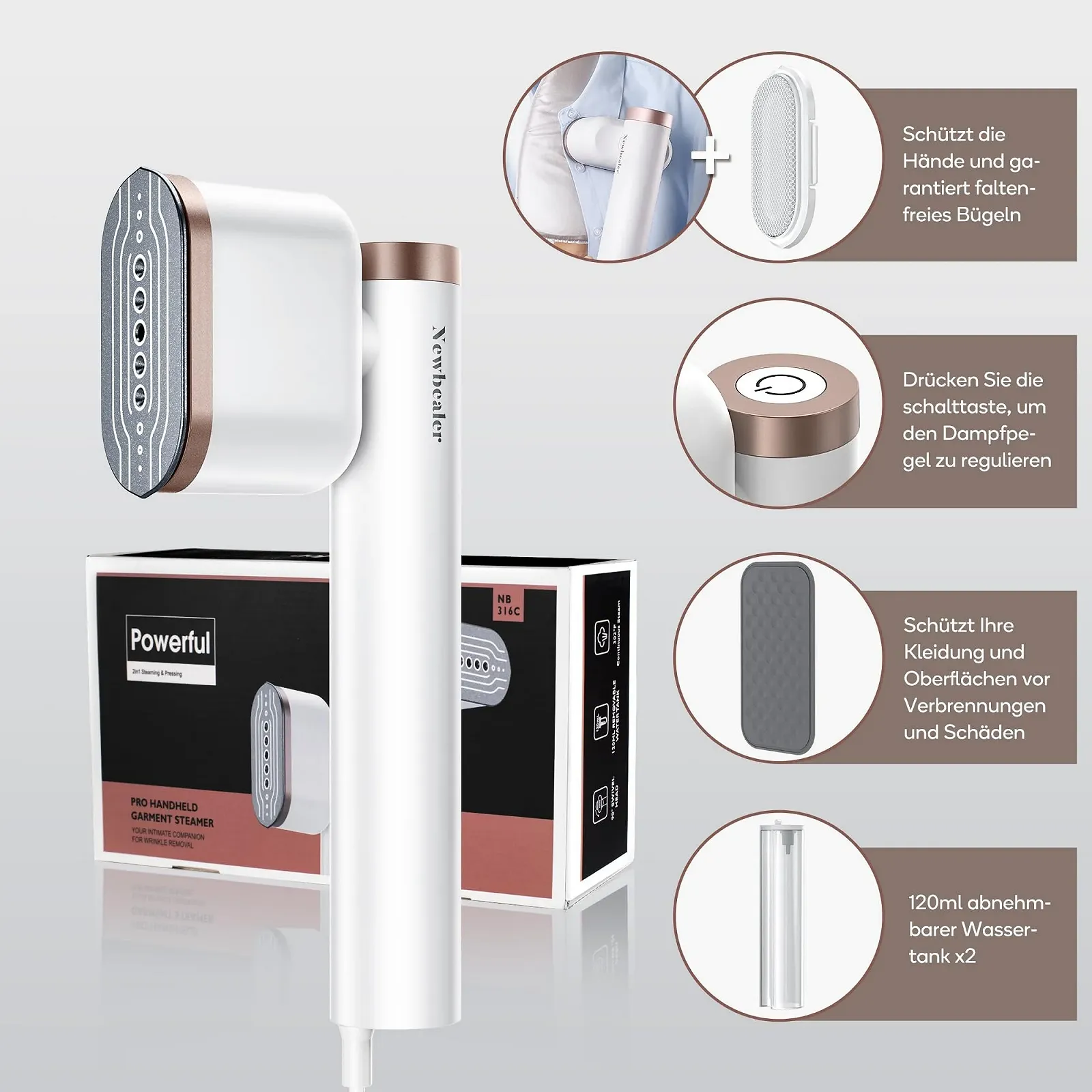 Отпариватель Newbealer 1200 Вт 120 мл, фото №4