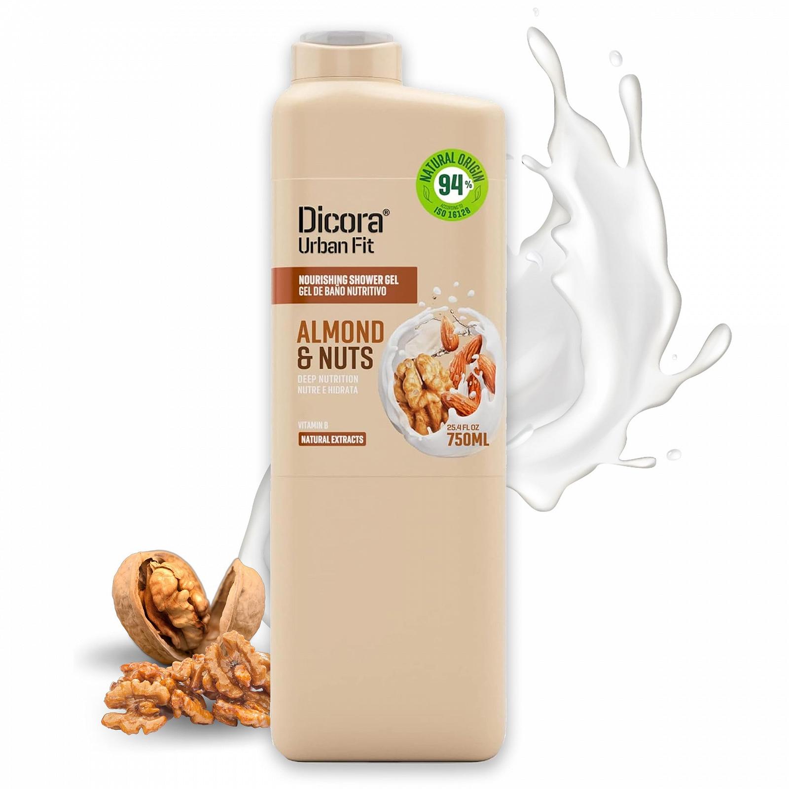 Гель для душа Dicora UF Vitamin B Almonds & Nuts с витамином B, миндалем и орехами, 750 мл, фото №1 Гель для душа Dicora UF Vitamin B Almonds & Nuts с витамином B, миндалем и орехами, 750 мл, фото №1
