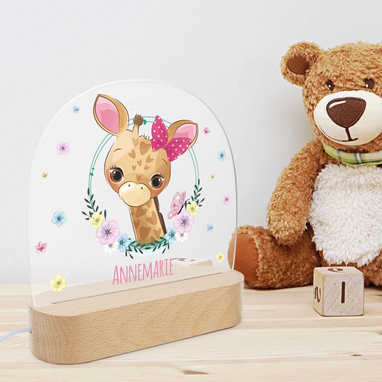 Нічник GRAVURZEILE Personalised для дітей LED Квітковий вінок Індивідуальний з ім'ям, фото №3 Нічник GRAVURZEILE Personalised для дітей LED Квітковий вінок Індивідуальний з ім'ям, фото №3