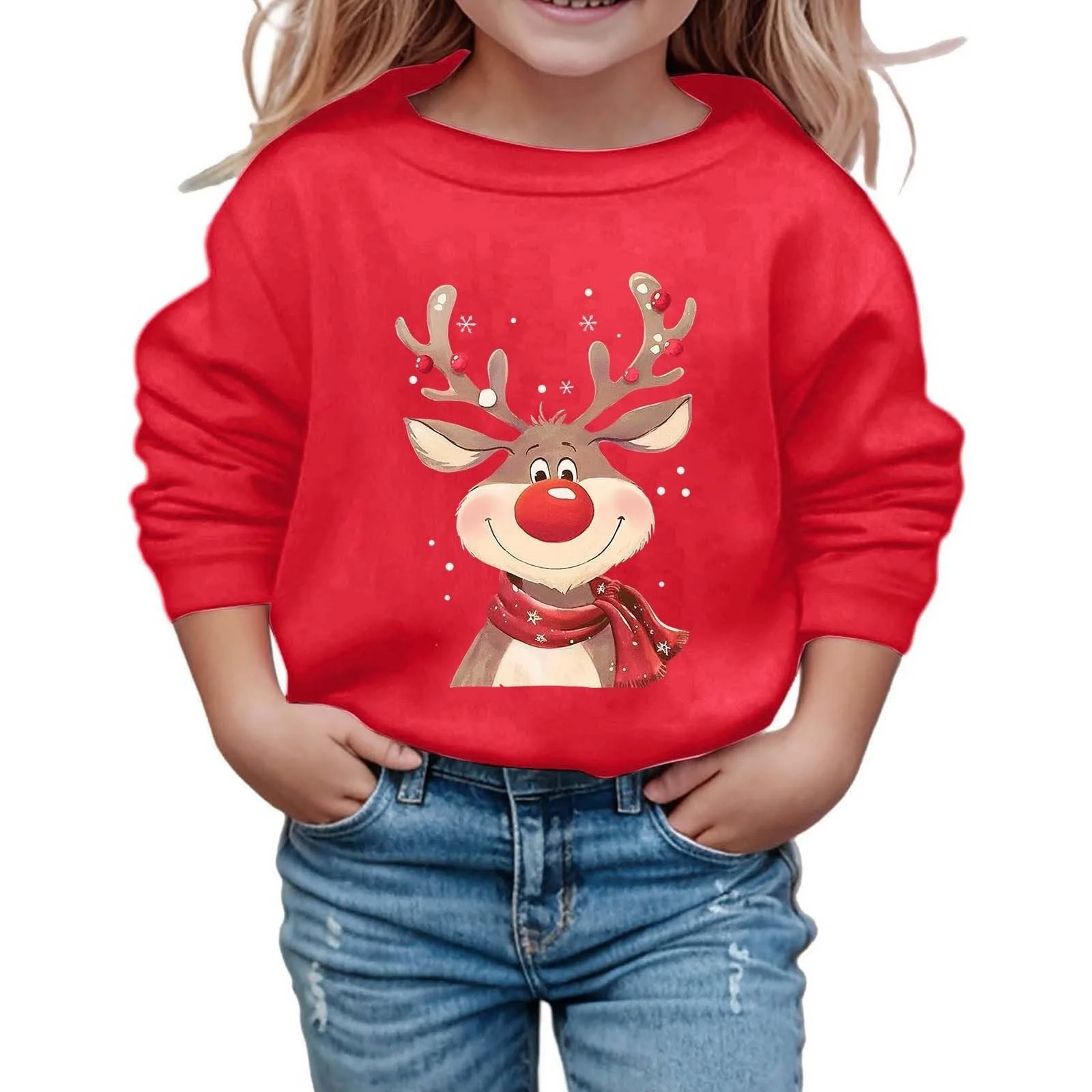 Світшот для дівчинки з довгими рукавами та круглим вирізом з графічним принтом, фото №1