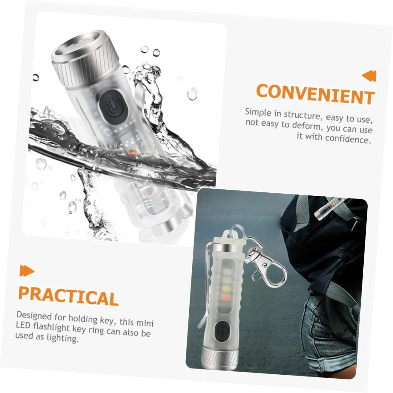 Міні-ліхтарик на брелоку INOOMP 2 x Key Fob Torch, фото №4