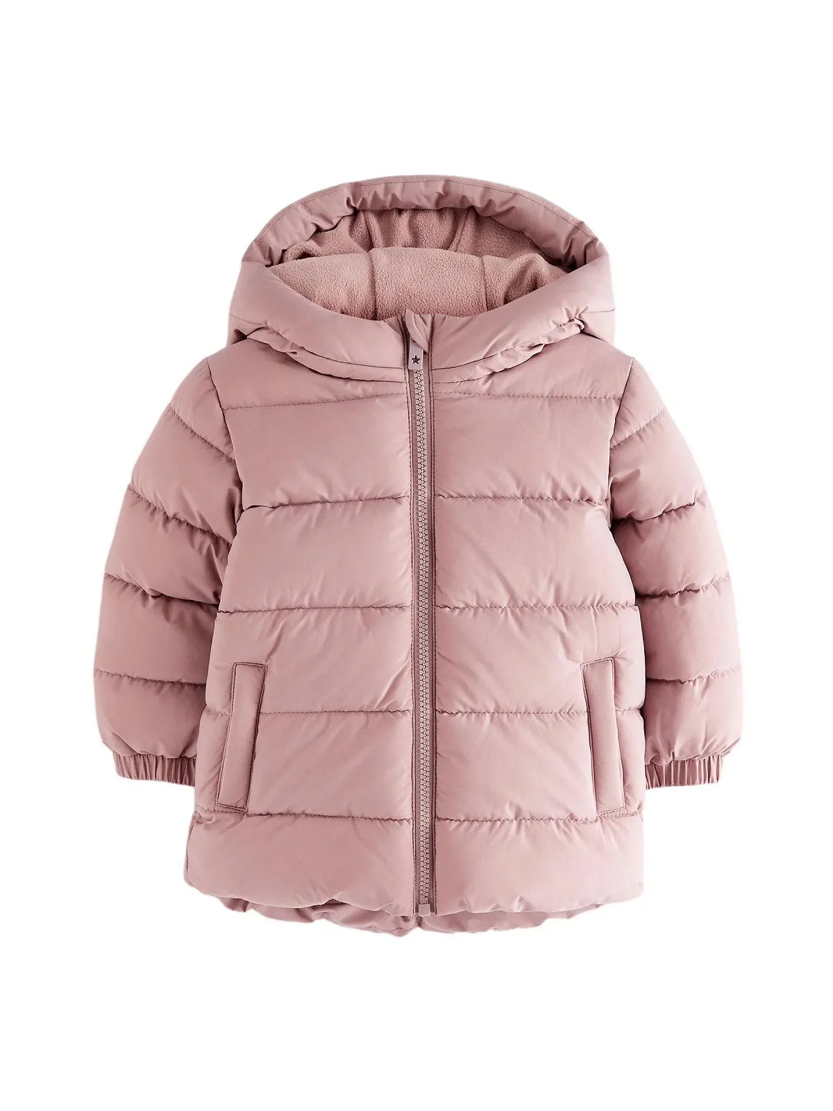 NEXT Водовідштовхувальне стьобане пальто з капюшоном та флісовою підкладкою для дівчинки, фото №1