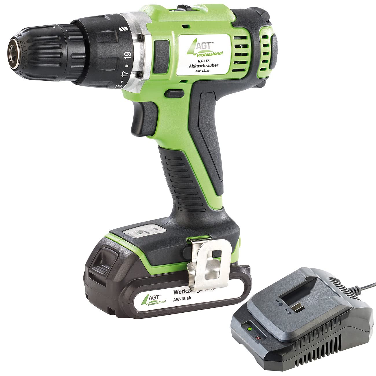 Дрель-шуруповерт AGT Professional AW-18.as Аккумуляторный Li-Ion Батарея Зарядное устройство, фото №1 Дрель-шуруповерт AGT Professional AW-18.as Аккумуляторный Li-Ion Батарея Зарядное устройство, фото №1