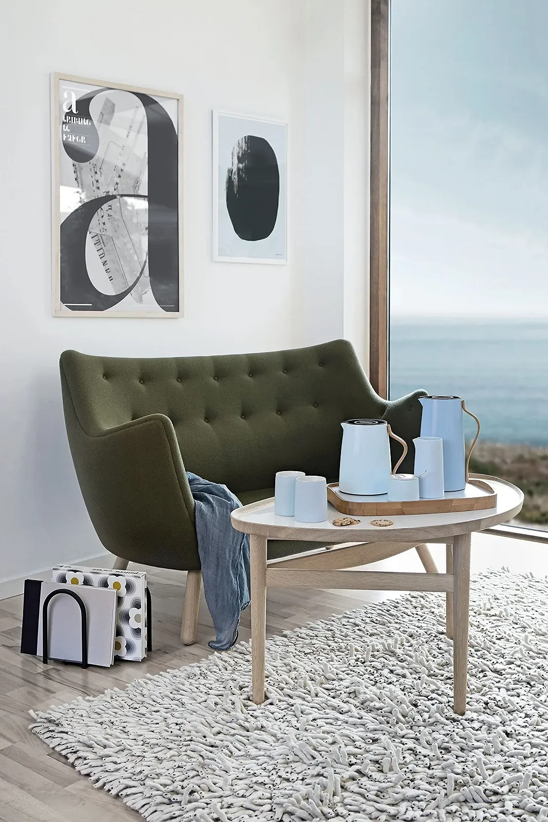 Вакуумний глечик для кави Stelton Emma 1.2 л, нержавіюча сталь/бук/ABS-пластик, синій, фото №5