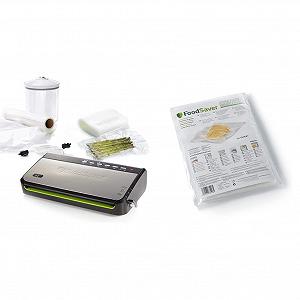 Вакуумний пакувальник Foodsaver FFS005X з інтегрованим зберіганням рулонів і вакуумні пакети FSB4802-I, 48 шт, 20.7 x 29.2 см - Фото 1