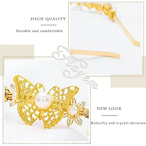 Обруч для волосся з кристалами та метеликами synthetic.ua - Фото 1