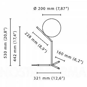 Настільна лампа Flos IC T1 High EU CRO Скло 20 x 53 см Хром synthetic.ua - Фото 1