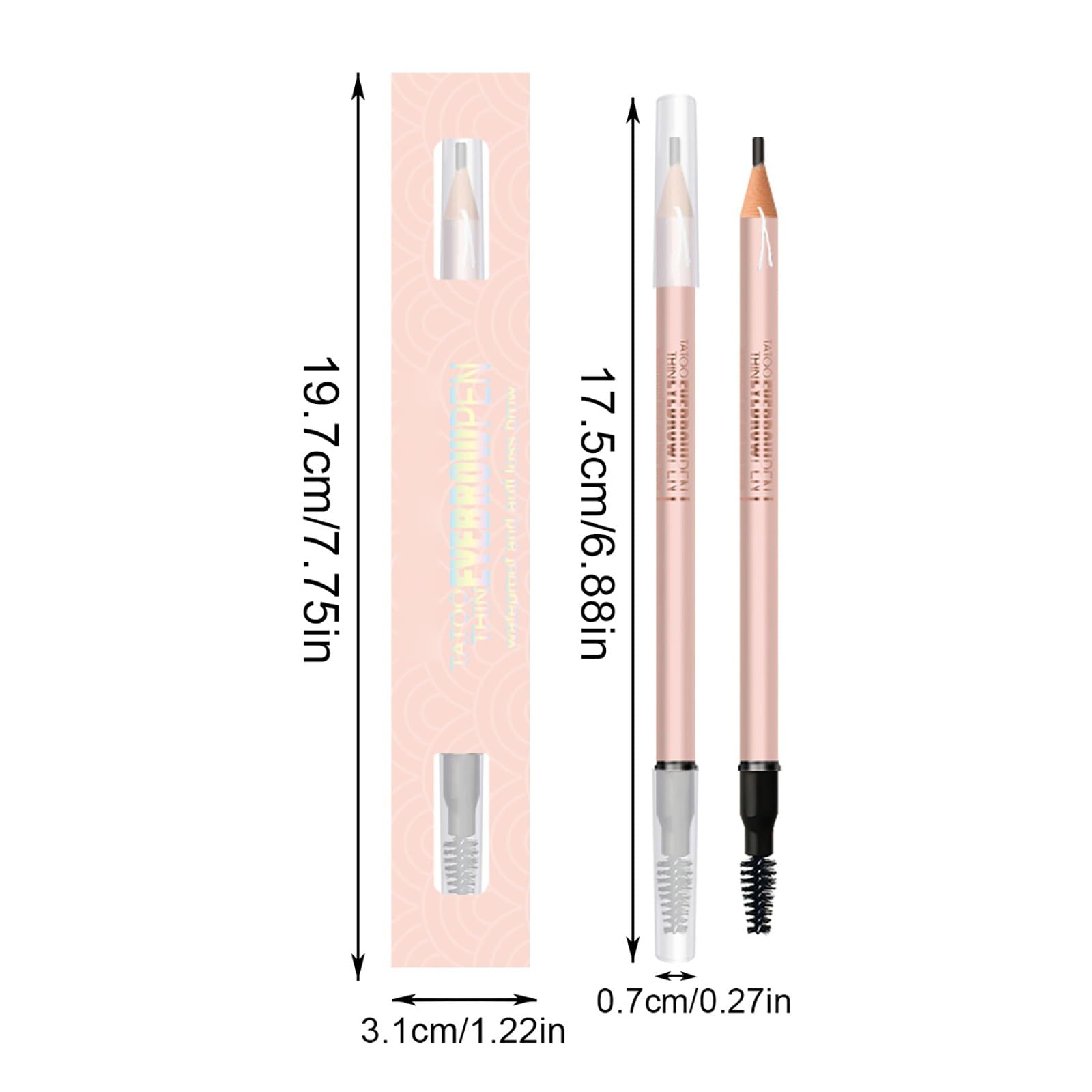 Трафарет для бороди з подвійною головкою трикутний олівець для брів B One Size, фото №6