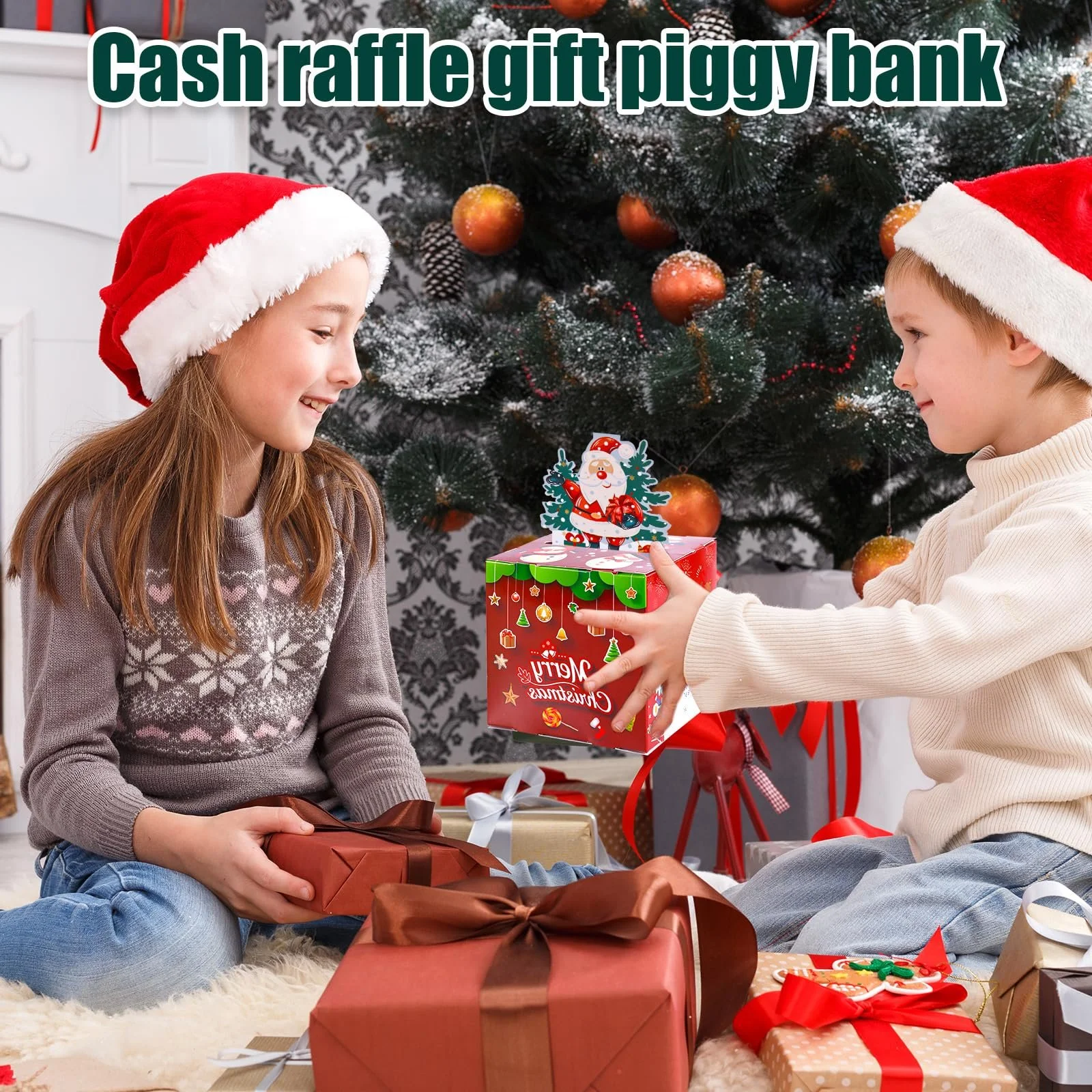 Скарбничка Merry Christmas з висувним механізмом та карткою Санти, фото №4