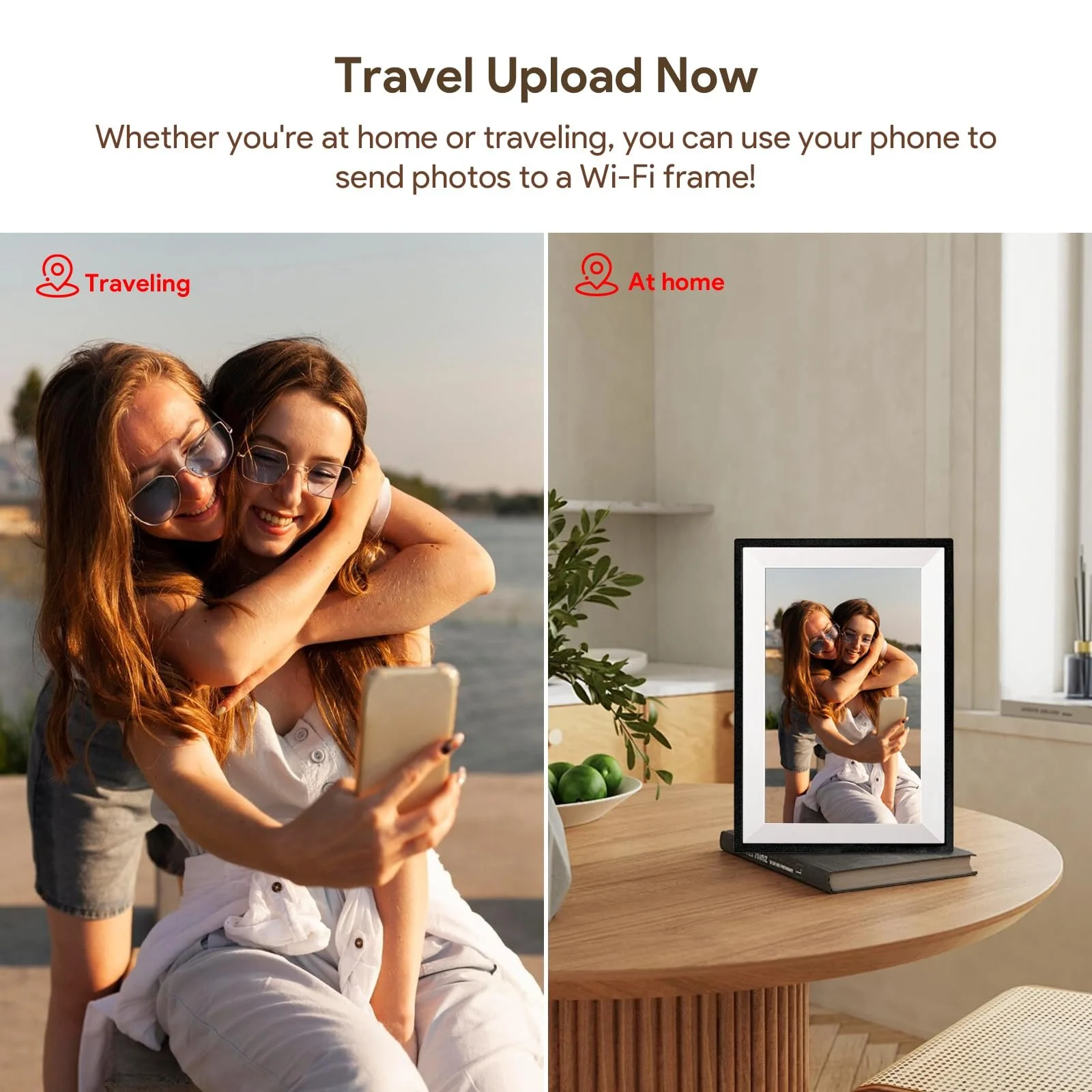 Цифровая фоторамка Aorpdd Frameo 10.1 дюйма WiFi 1280 x 800 HD IPS Сенсорный экран 32 GB Черная и белая, фото №6