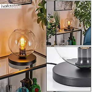 Настільна лампа Koyoto Метал/Скло 20 см E27 Чорний/Прозорий synthetic.ua - Фото 1