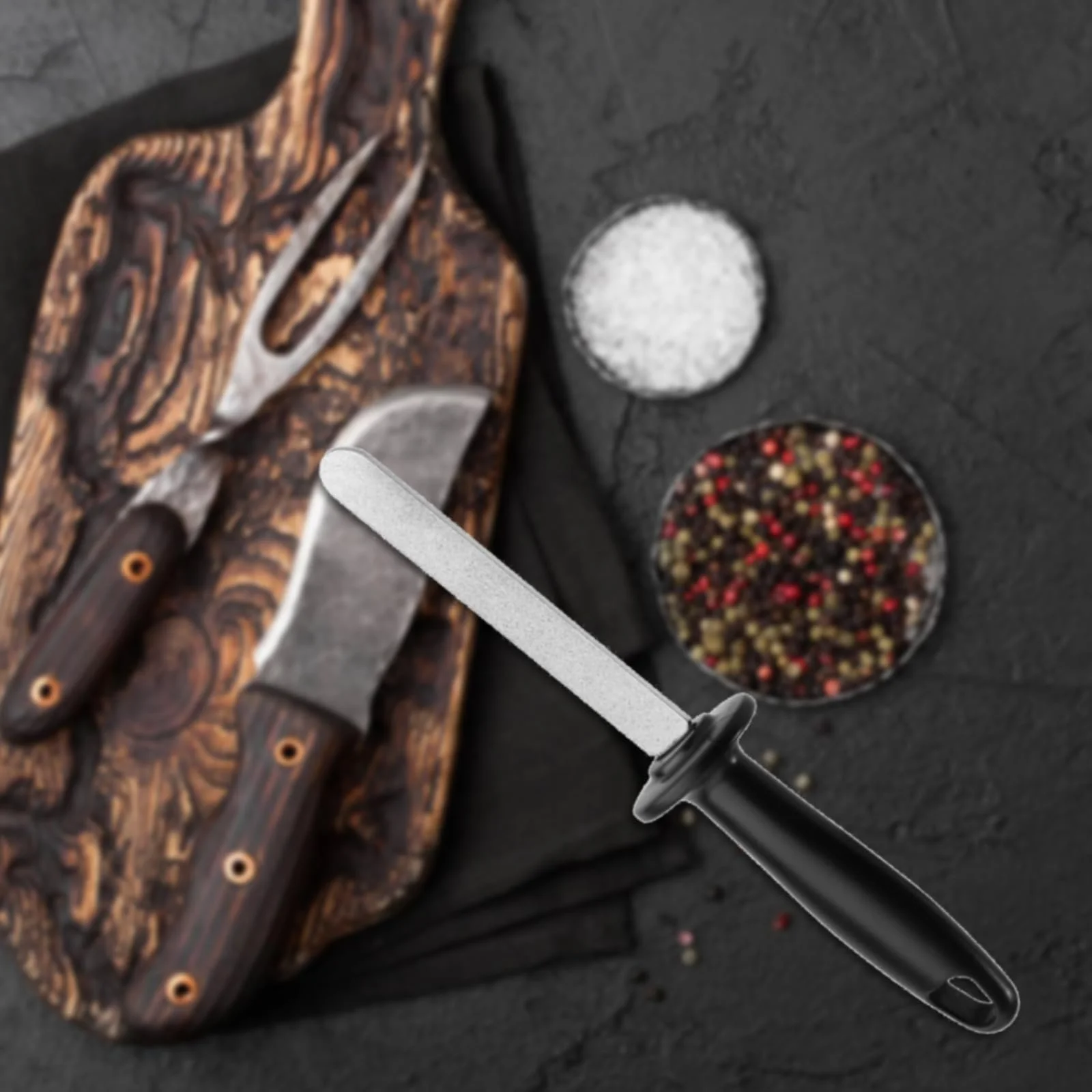 Точилка для ножів Double Sided Sharpening Steel портативна двостороння з ручкою, фото №7