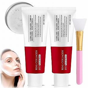 Маска для лица Collagen - Органическая маска с коллагеном, корейская маска для лица, маска с настоящим коллагеном, маска с коллагеном, маска-пленка для лица для эластичности - Фото 1