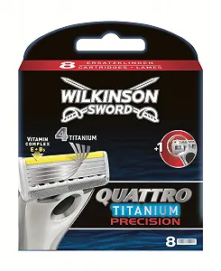 Сменные кассеты Wilkinson Sword Quattro Titanium Precision 8 шт. - Фото 1