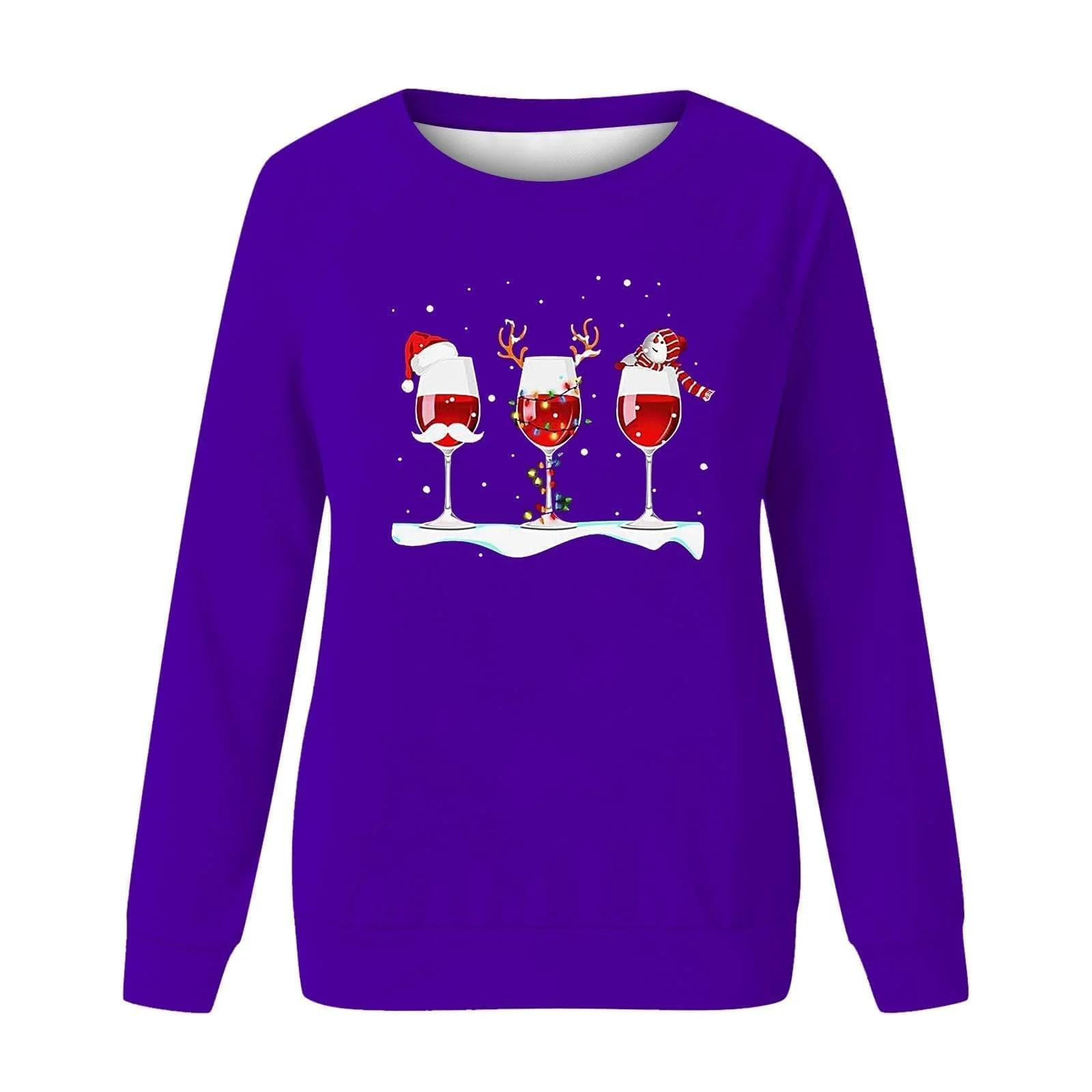 Женский новогодний свитшот с рождественским принтом, джемпер, кофта с длинными рукавами и круглым вырезом, элегантный шик, свитер, зимняя кофта, повседневная мода, фото №3 Женский новогодний свитшот с рождественским принтом, джемпер, кофта с длинными рукавами и круглым вырезом, элегантный шик, свитер, зимняя кофта, повседневная мода, фото №3