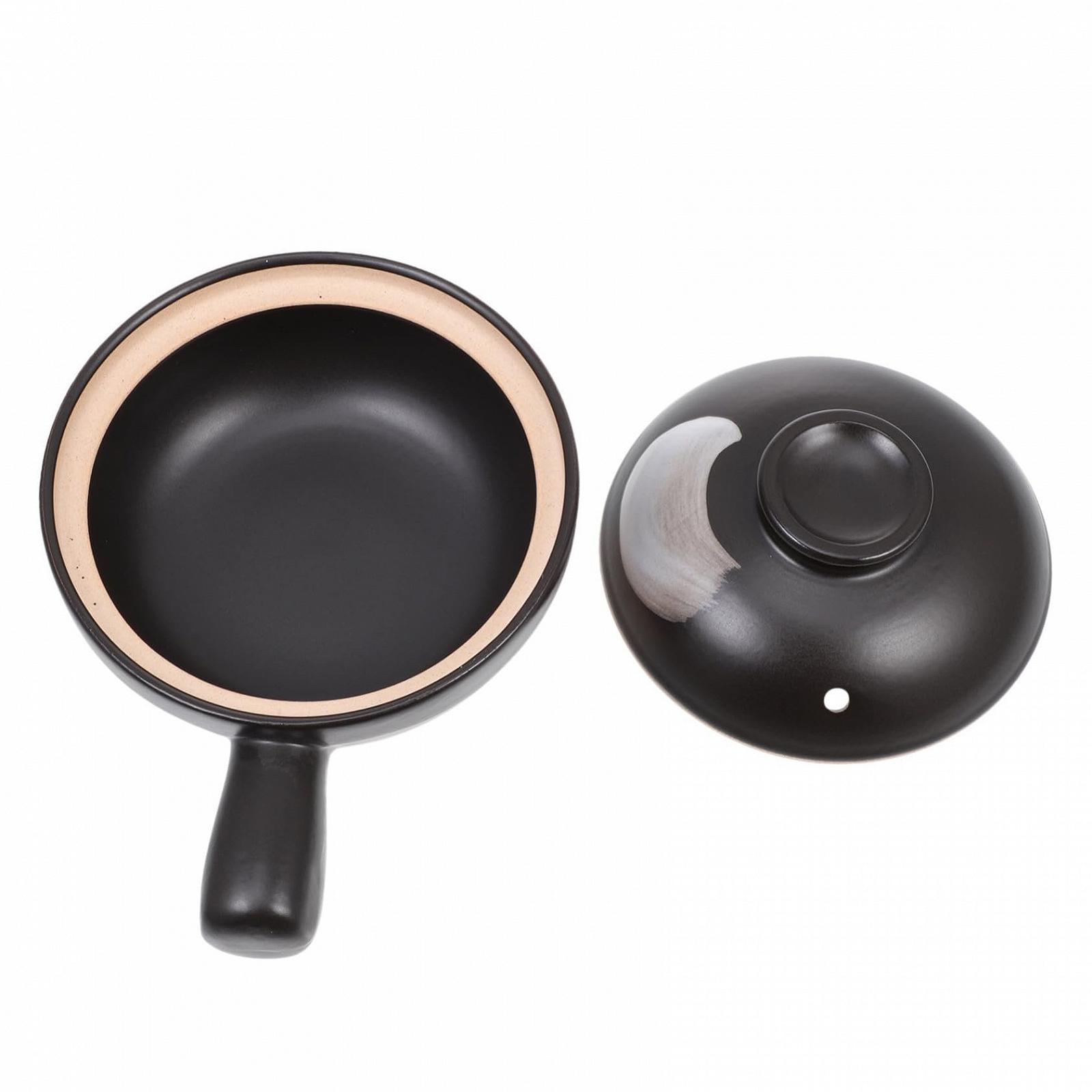 Керамическая кастрюля для тушения TOYANDONA традиционная маленькая с ручкой термостойкая для рагу и супов, фото №1