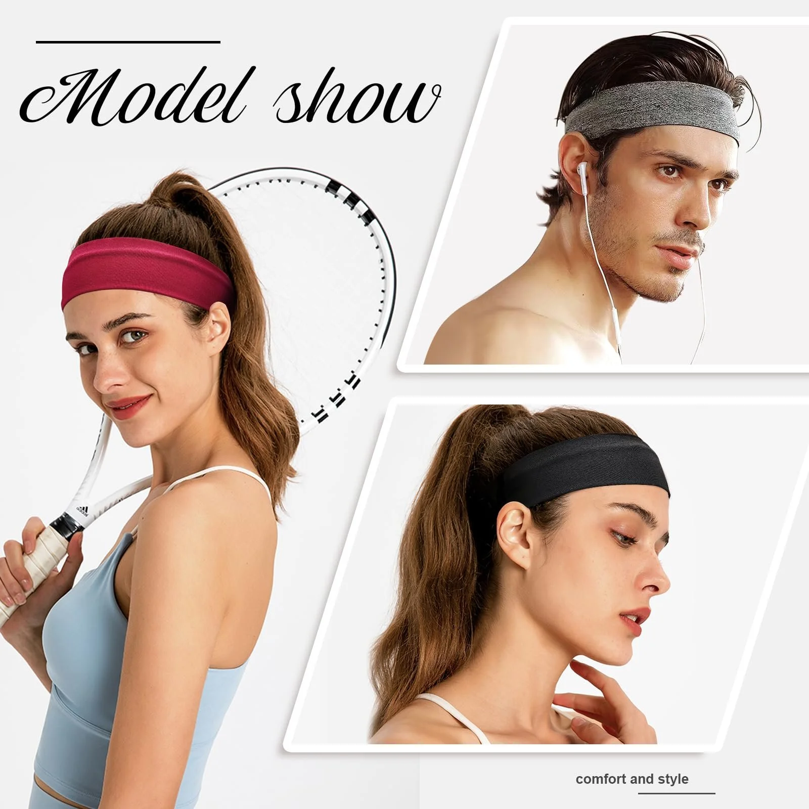 Спортивна Жіноча Пов'язка на Голову , Набір 8 шт., фото №4