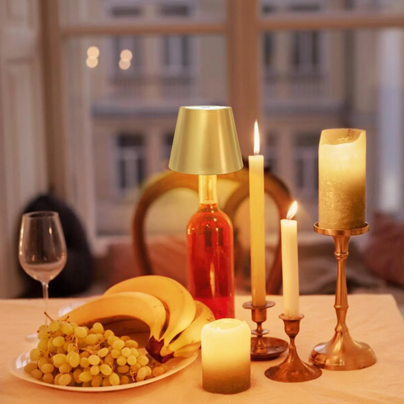 Настільна лампа ANTELA LED бездротова золотиста з димуванням 1 шт., фото №6