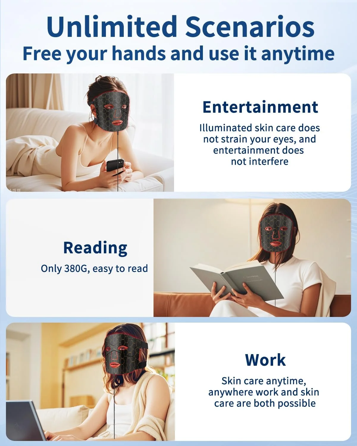 LED Маска для обличчя Світлотерапія Червоне світло для обличчя 7 кольорів, фото №7 LED Маска для обличчя Світлотерапія Червоне світло для обличчя 7 кольорів, фото №7