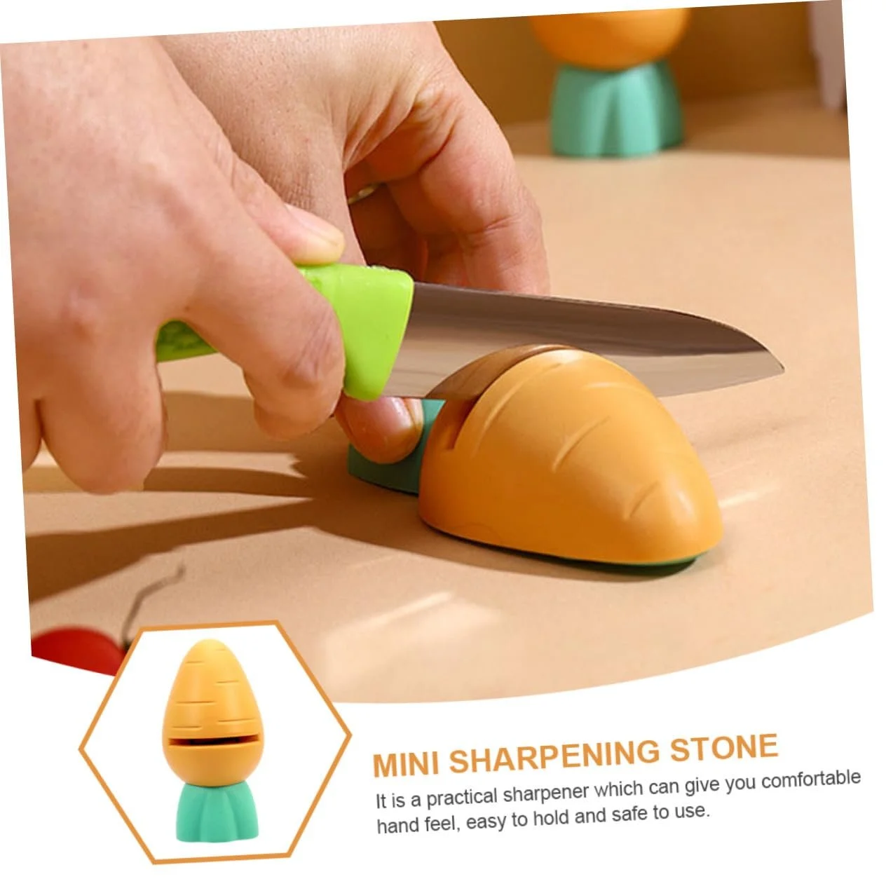 Точилка для ножів VALICLUD набір 4 шт. міні у формі моркви ергономічна нековзна, фото №4