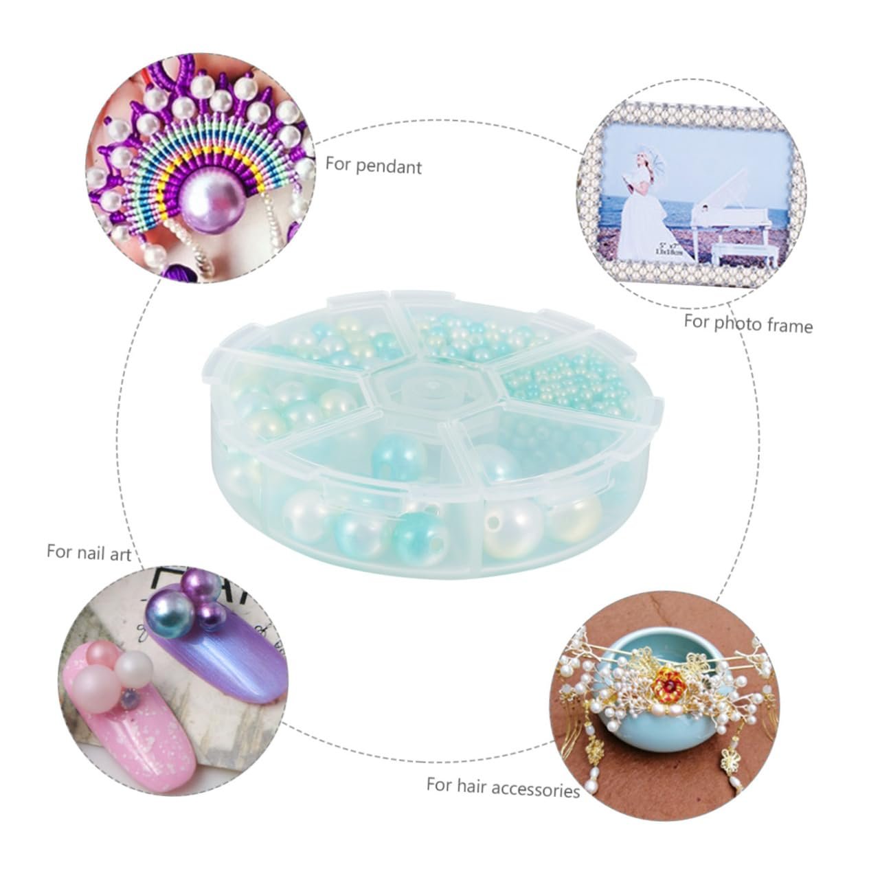 Перлини Coheali Круглі Пластикові Імітація для нігтів, фото №6