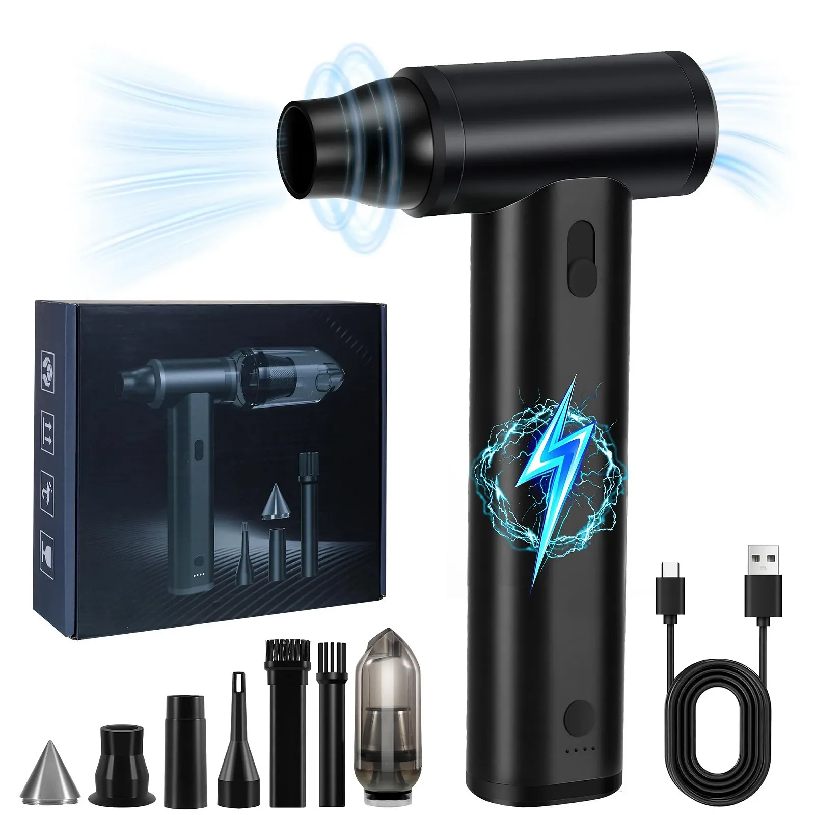 Электрическая воздуходувка 2 в 1 120,000 rpm 8000 mAh Регулируемая скорость, фото №8 Электрическая воздуходувка 2 в 1 120,000 rpm 8000 mAh Регулируемая скорость, фото №8