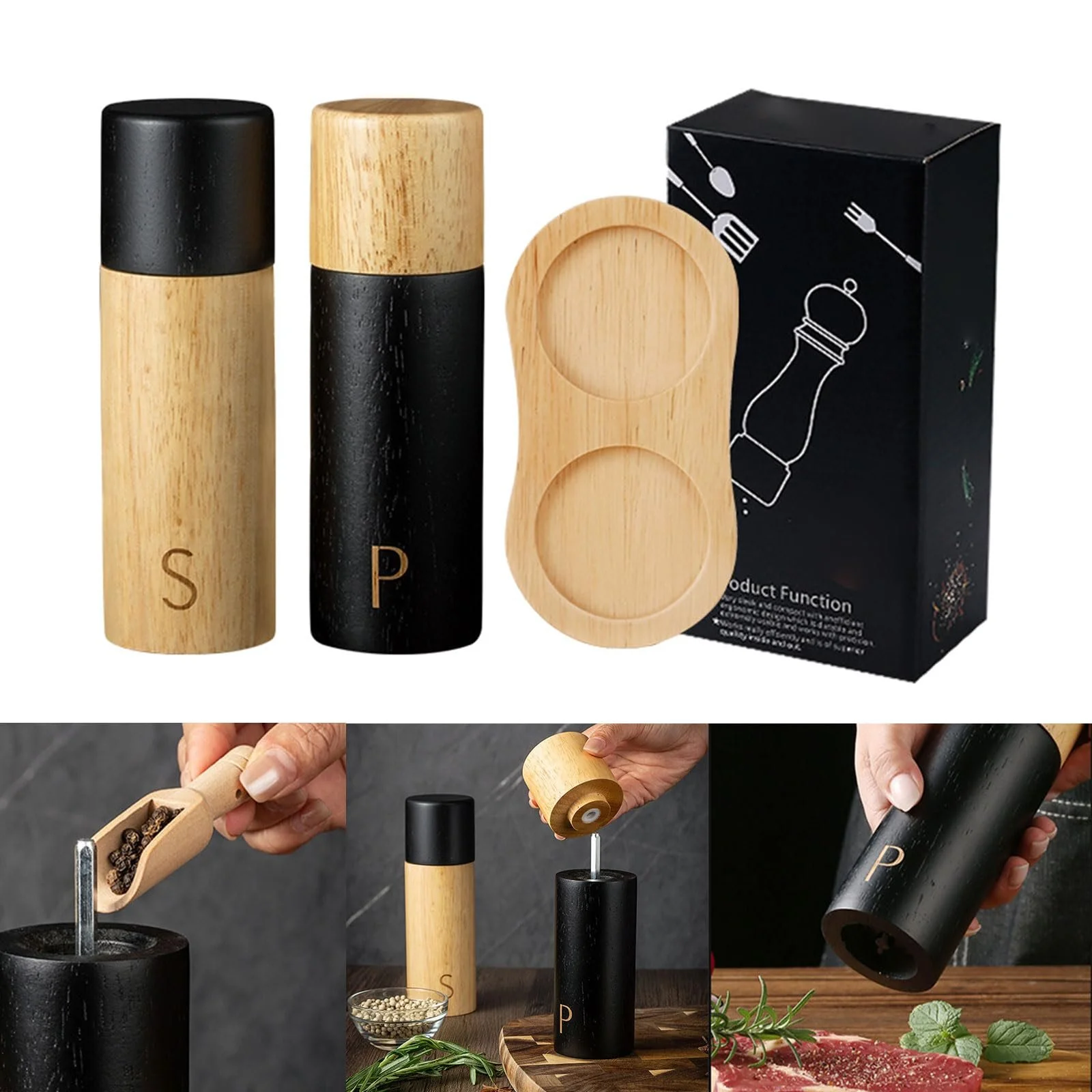 Млин для солі та спецій Дерев'яний з регульованим керамічним механізмом, фото №2 Млин для солі та спецій Дерев'яний з регульованим керамічним механізмом, фото №2