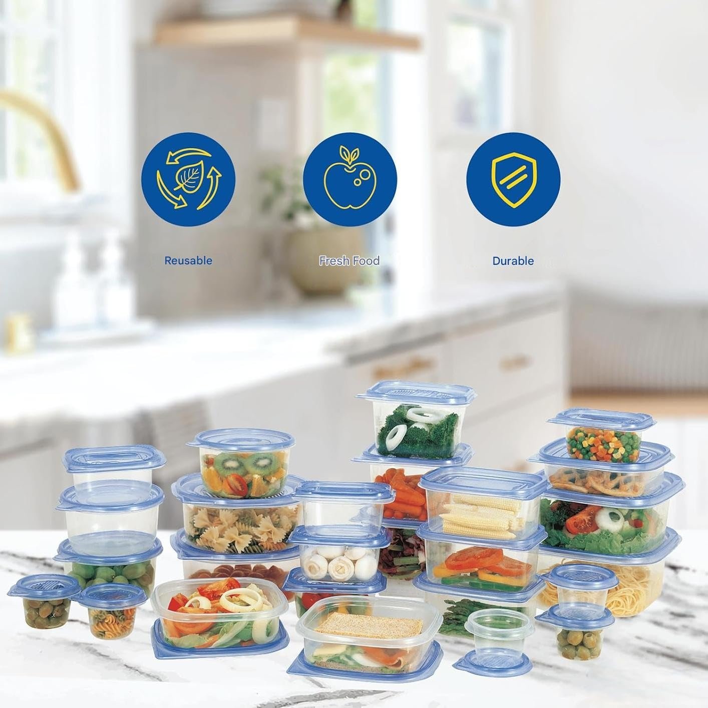 Набір контейнерів для зберігання продуктів ROYAL SWISS 104 шт. з кришками BPA Free, фото №6 Набір контейнерів для зберігання продуктів ROYAL SWISS 104 шт. з кришками BPA Free, фото №6