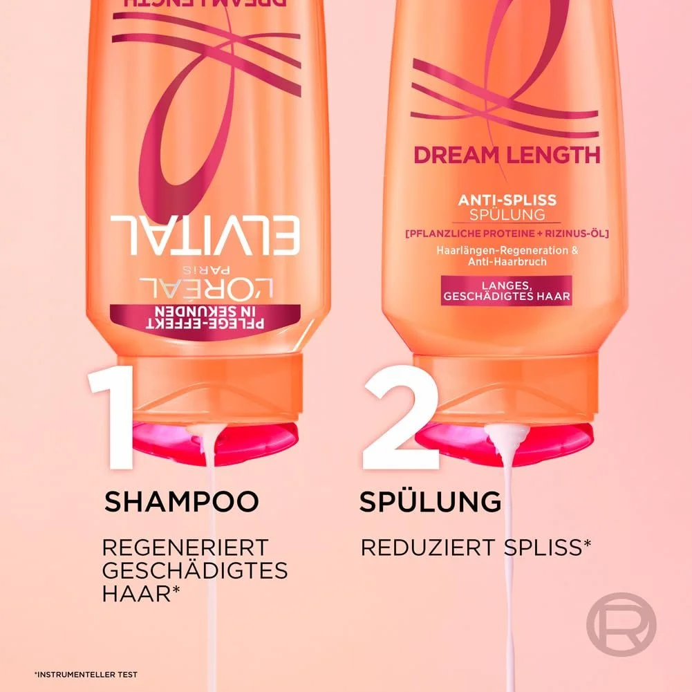 Шампунь L'Oréal Paris Elvital XXL Проти посічених кінчиків Dream Length 1000 мл, фото №6