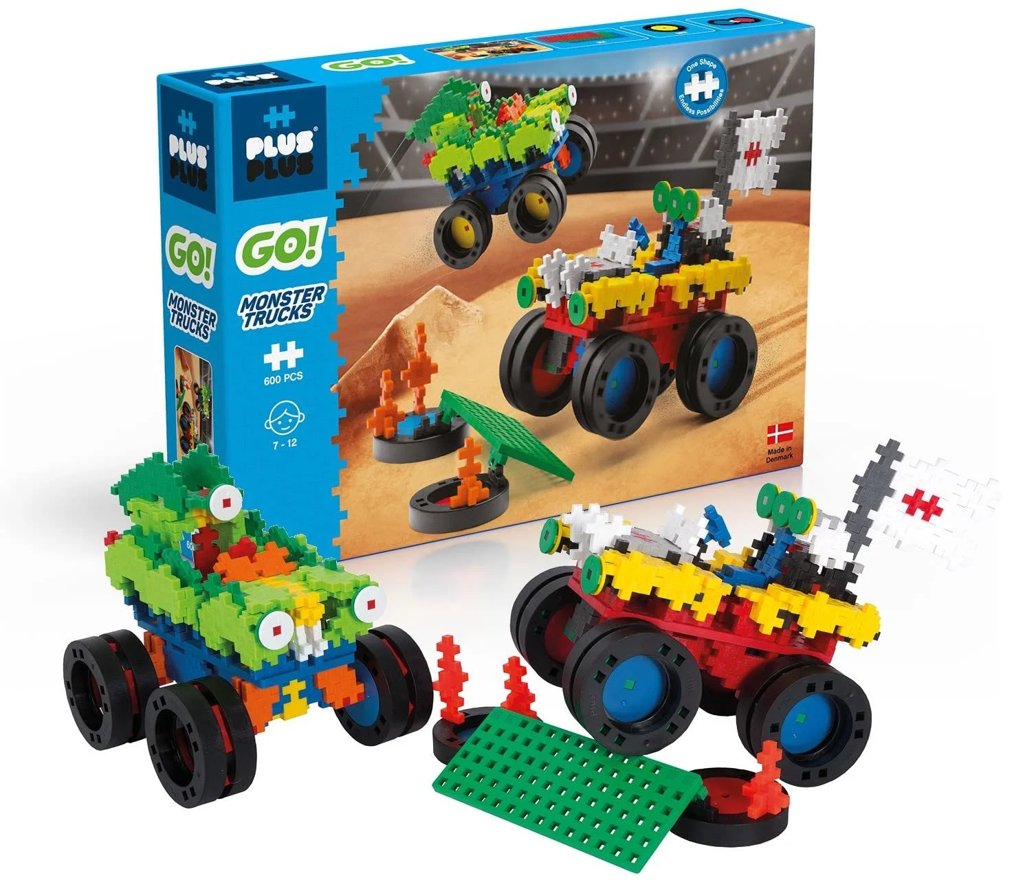 Конструктор Plus-Plus Go Monster Trucks 600 деталей Basic, фото №1