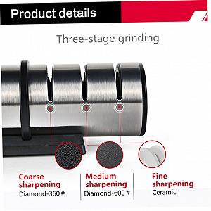 Точилка ручная 3-ступенчатая керамико-вольфрамовые пазы антискользящие маты synthetic.ua - Фото 1