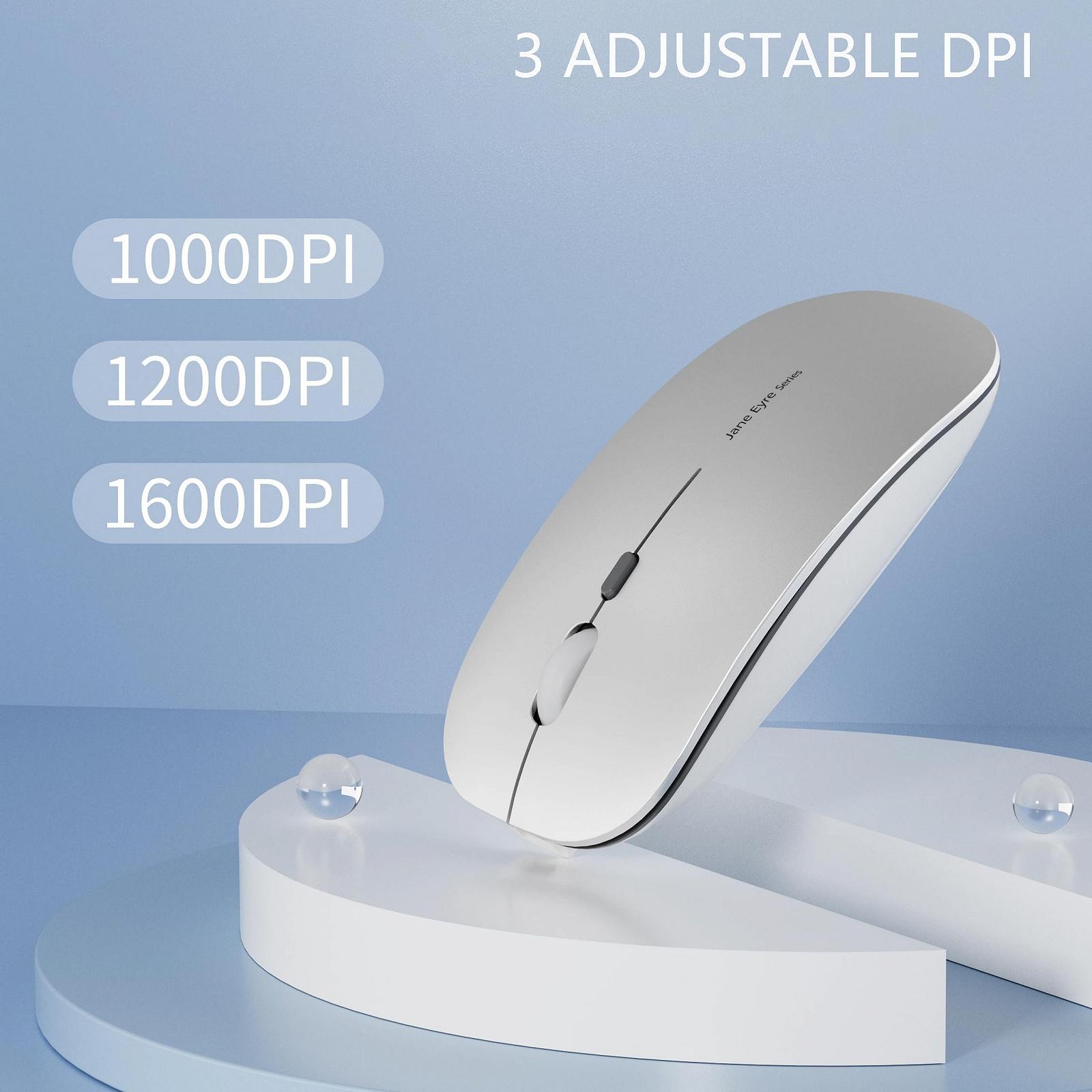 Миша Бездротова Uiosmuph Q5, 1600 DPI, срібляста, фото №3