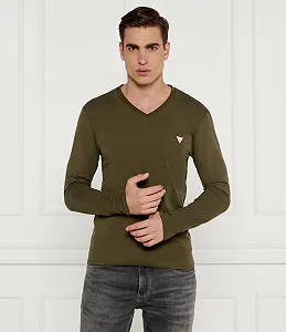 Мужской свитер Guess Jeans, Зеленый, L - Фото 1