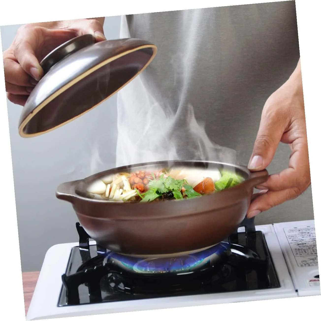 Керамическая кастрюля Toyvian С крышкой Средняя Антипригарная, фото №7