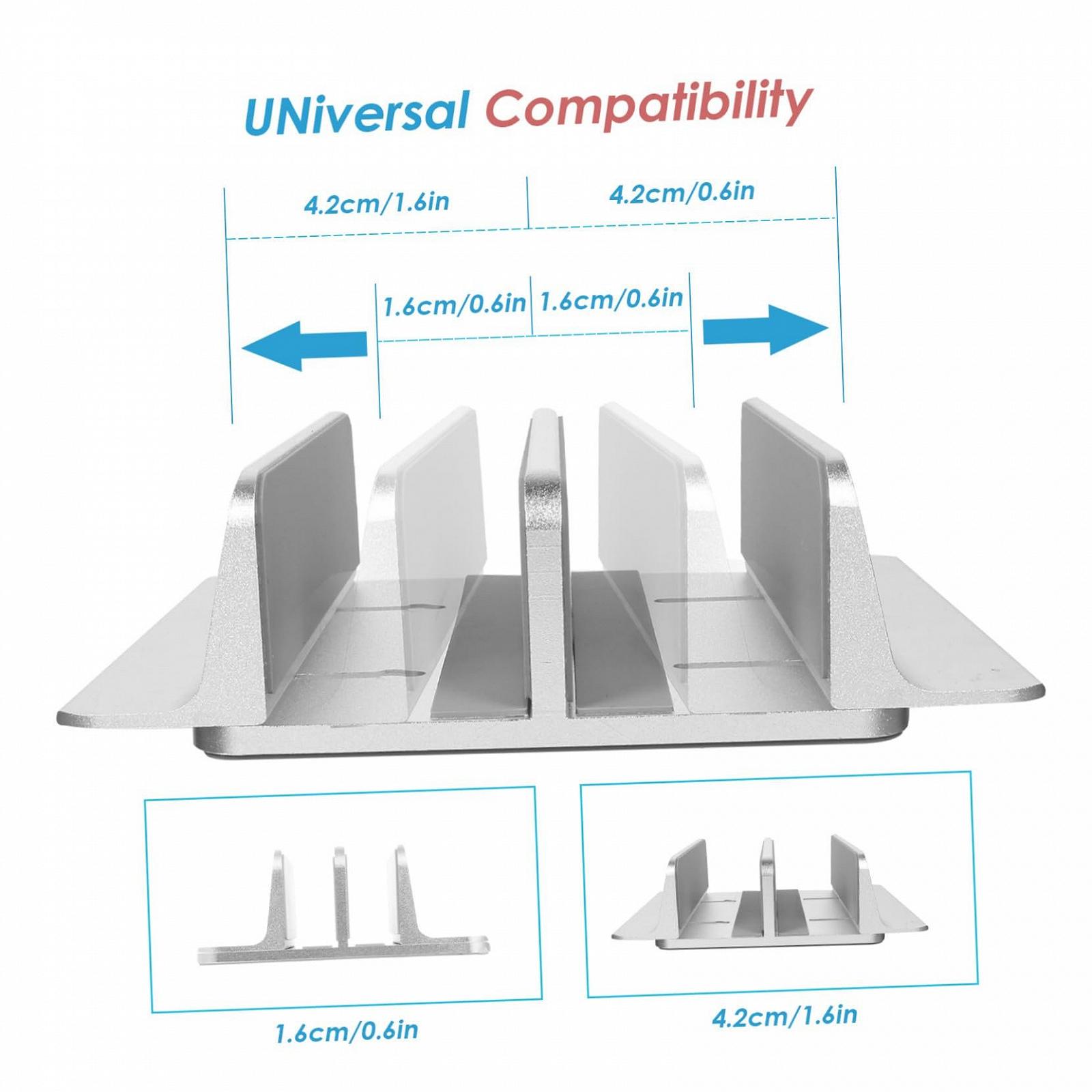 Вертикальная Подставка для Ноутбука Tofficu Алюминиевый Сплав Двойные Слоты для Ноутбука и Планшета Прочный Устойчивый к Царапинам Держатель Высококачественная CNC Поверхность Компактный и Прочный, фото №3