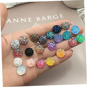 Круглі смоляні патчі FRCOLOR 300 шт. для виготовлення ювелірних виробів, аксесуари для рукоділля, випадкові кольори для сережок, браслетів та творчих проектів synthetic.ua - Фото 1