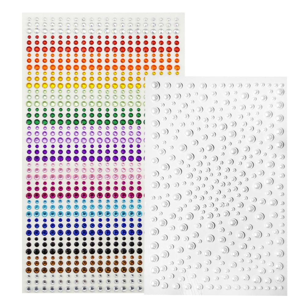 Наклейки для лица Стразы Плоская задняя часть Бусины для фестиваля Белые бусины для наклеивания Самоклеящиеся кристаллы Бусины для макияжа глаз, фото №1