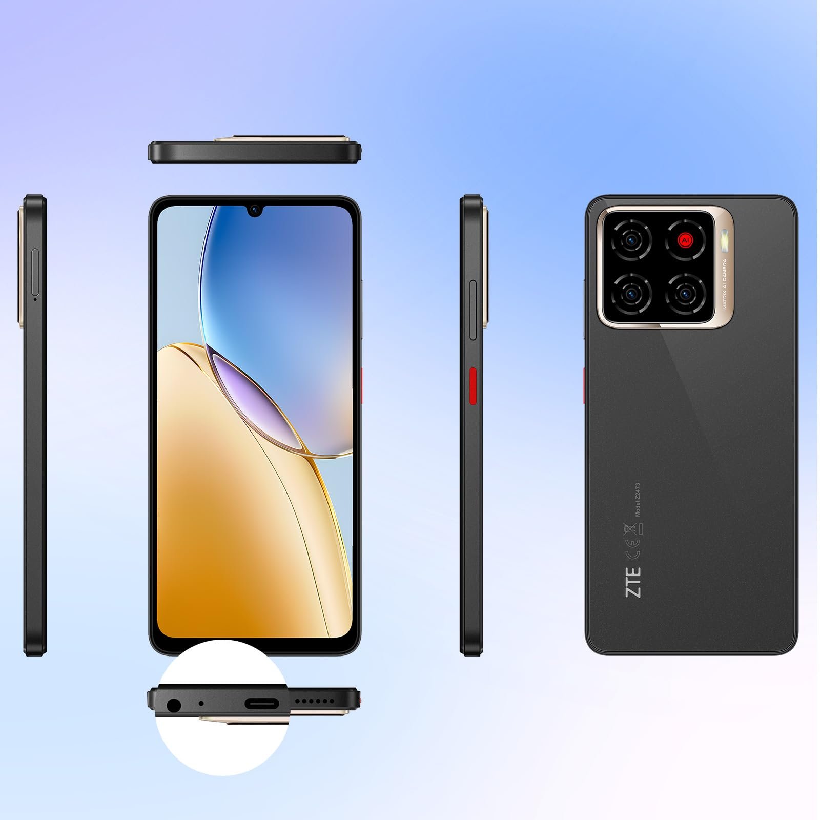 Смартфон ZTE Blade A56 6.75" 4GB 64GB 4G Dual SIM Black (2025), фото №8 Смартфон ZTE Blade A56 6.75" 4GB 64GB 4G Dual SIM Black (2025), фото №8