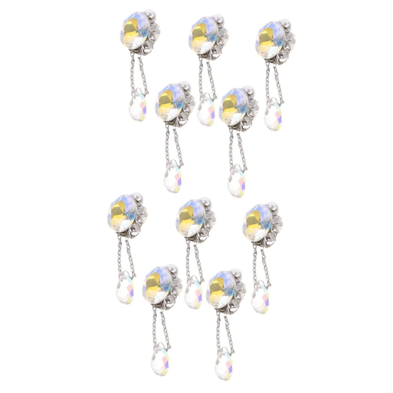 Украшения для ногтей Healvian 2 набора, шармы, драгоценные камни, серьги-гвоздики для маникюра для женщин и девушек, 5 штук x 2, фото №1