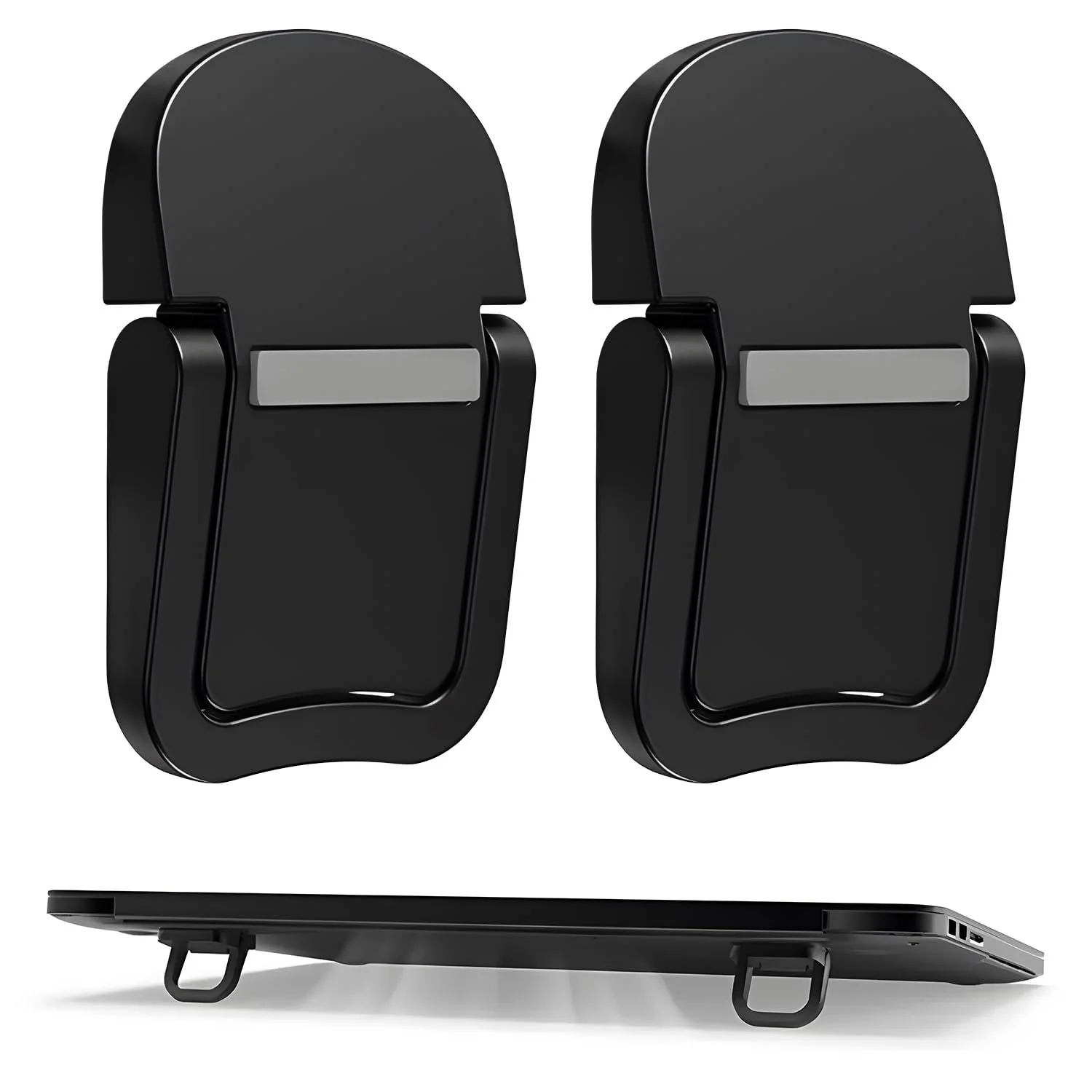 Подставка для клавиатуры портативная, 2 шт, складные ножки для ноутбука с нескользящим силиконом, мини-подставка для ноутбука самоклеящаяся, невидимая подставка для компьютерной клавиатуры для стола (черный), фото №1