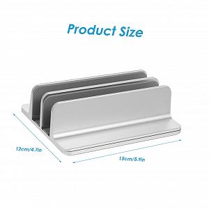 Вертикальная Подставка для ноутбука Алюминиевый сплав Двойной слот Защита от царапин Серый synthetic.ua - Фото 1